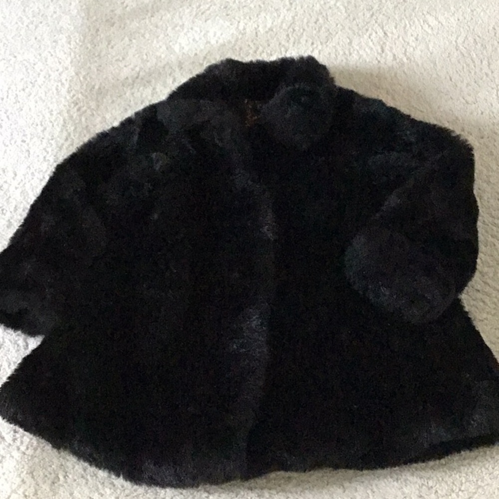 PELAGO Girls Black Faux Mink Coat 5